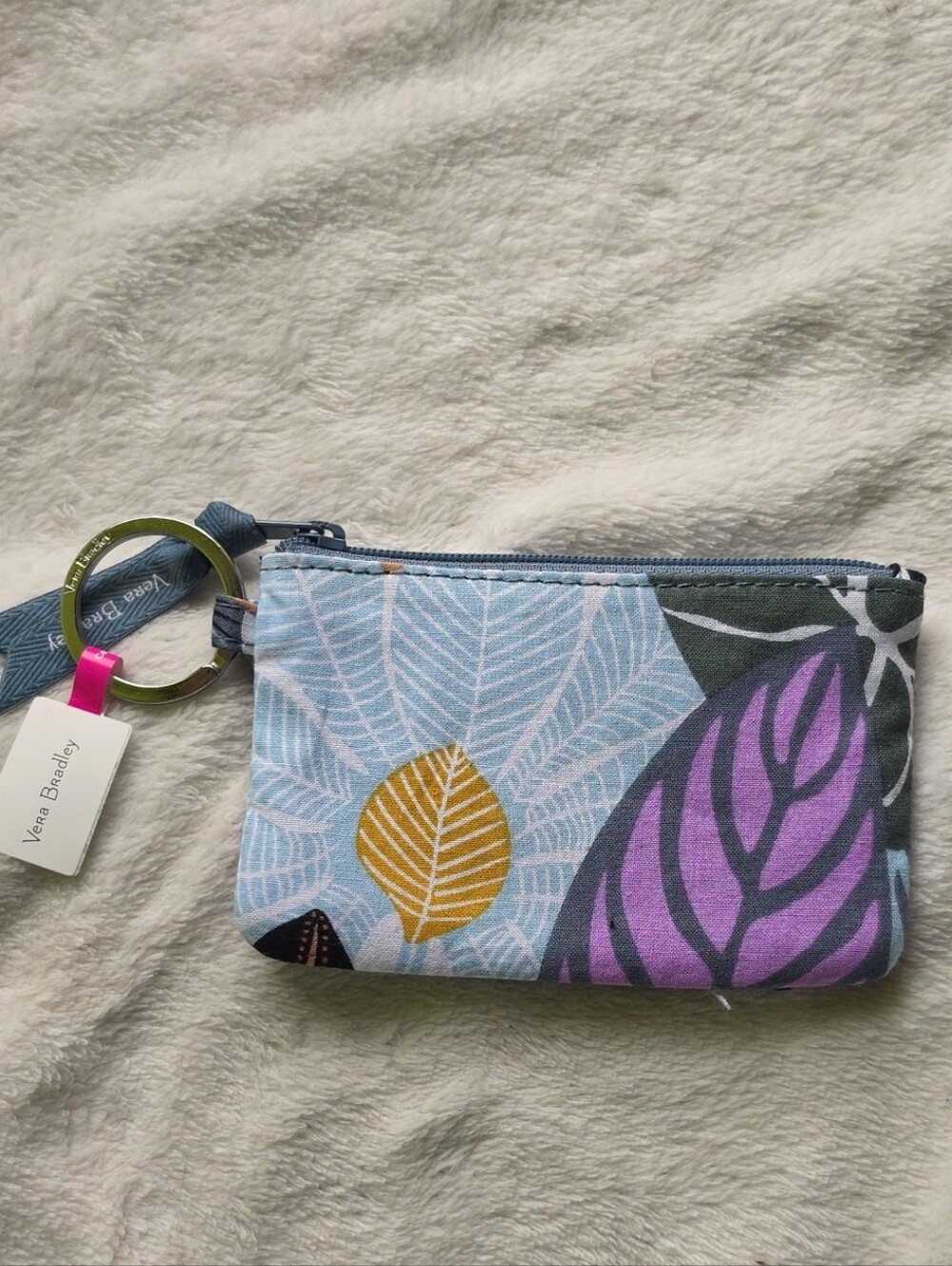 NWT Vera Bradley Palm Floral Print Zip ID Case